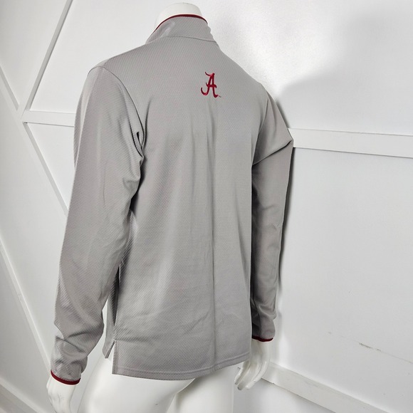 Nike Alabama Crimson Tide Mens Medium Grey Quarter Zip Pullover Jacket NCAA - Picture 2 of 7